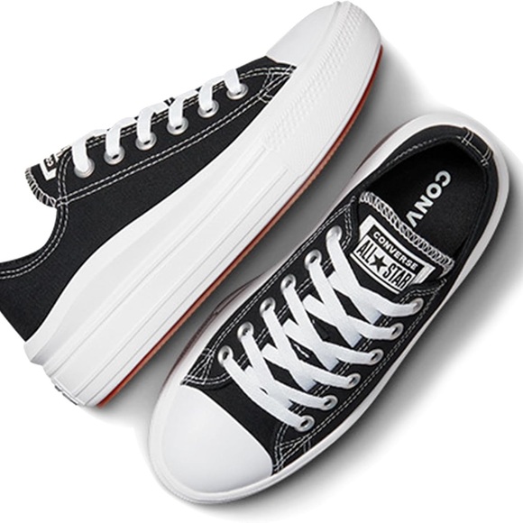 Converse Chuck Taylor All Star Move Ox trainers in black - Picture 6 of 13